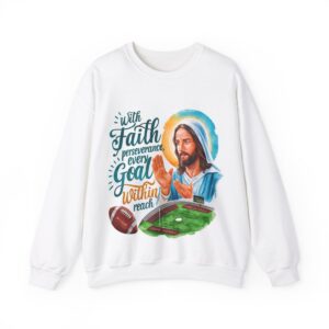 God Jesus Unisex Heavy Blend™ Crewneck Sweatshirt for Football Lovers