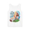 God Jesus Unisex Garment-Dyed Tank Top for Football Lovers