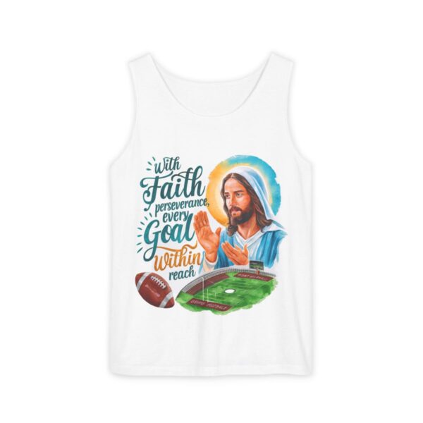 God Jesus Unisex Garment-Dyed Tank Top for Football Lovers