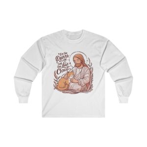 God Jesus Unisex Ultra Cotton Long Sleeve Tee for Cat Lovers