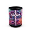 Heavenly Blooms: A Cross of Faith - Black Ceramic Mug (11oz, 15oz)