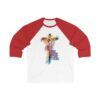 Jesus Watercolor Unisex Baseball Tee - Rise Above, Stand Strong red