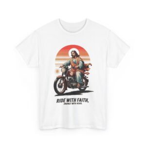 Vintage Jesus Motorbike Unisex Heavy Cotton Tee 7