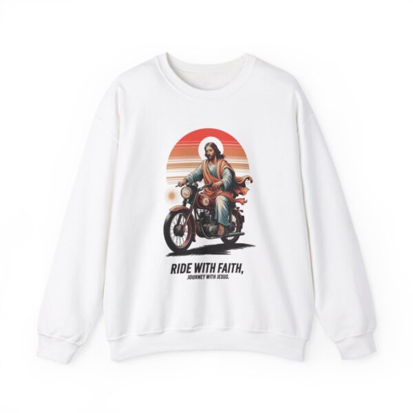 God Jesus on Motorbike Crewneck Sweatshirt