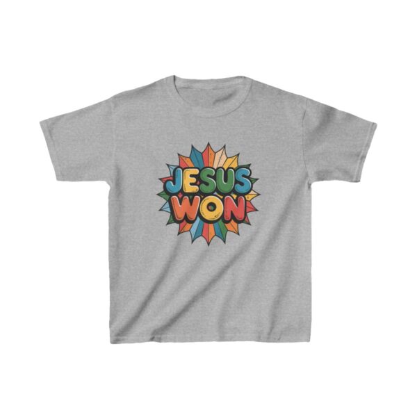 Jesus Won Kids Heavy Cotton™ Tee sport grey