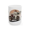 Jesus on Motorbike Retro Mug - Ride with Faith, Journey with Jesus 15oz 1